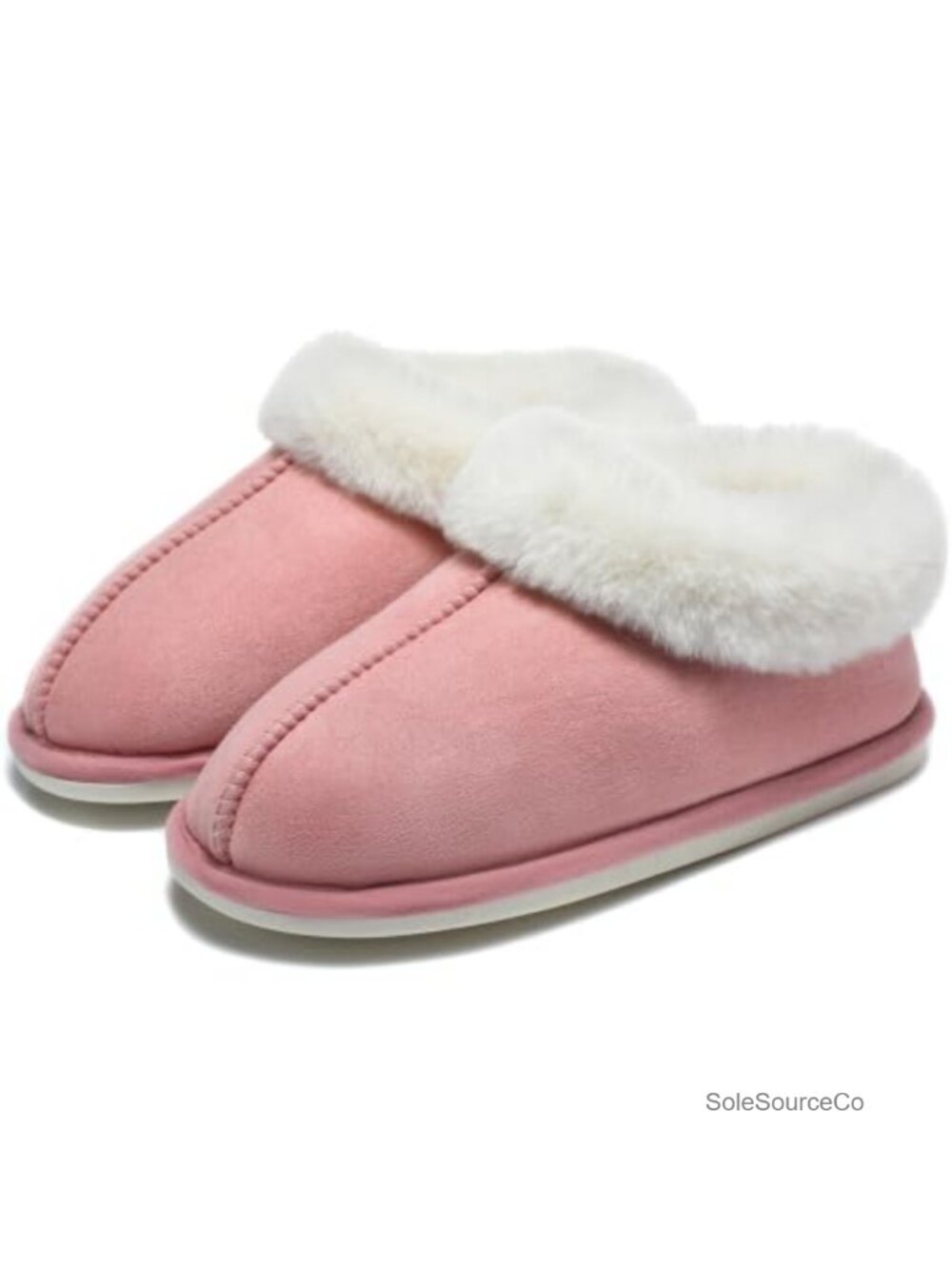 Suede Memory Foam Slippers Fleece Lined Anti-Skid House Shoes for Women